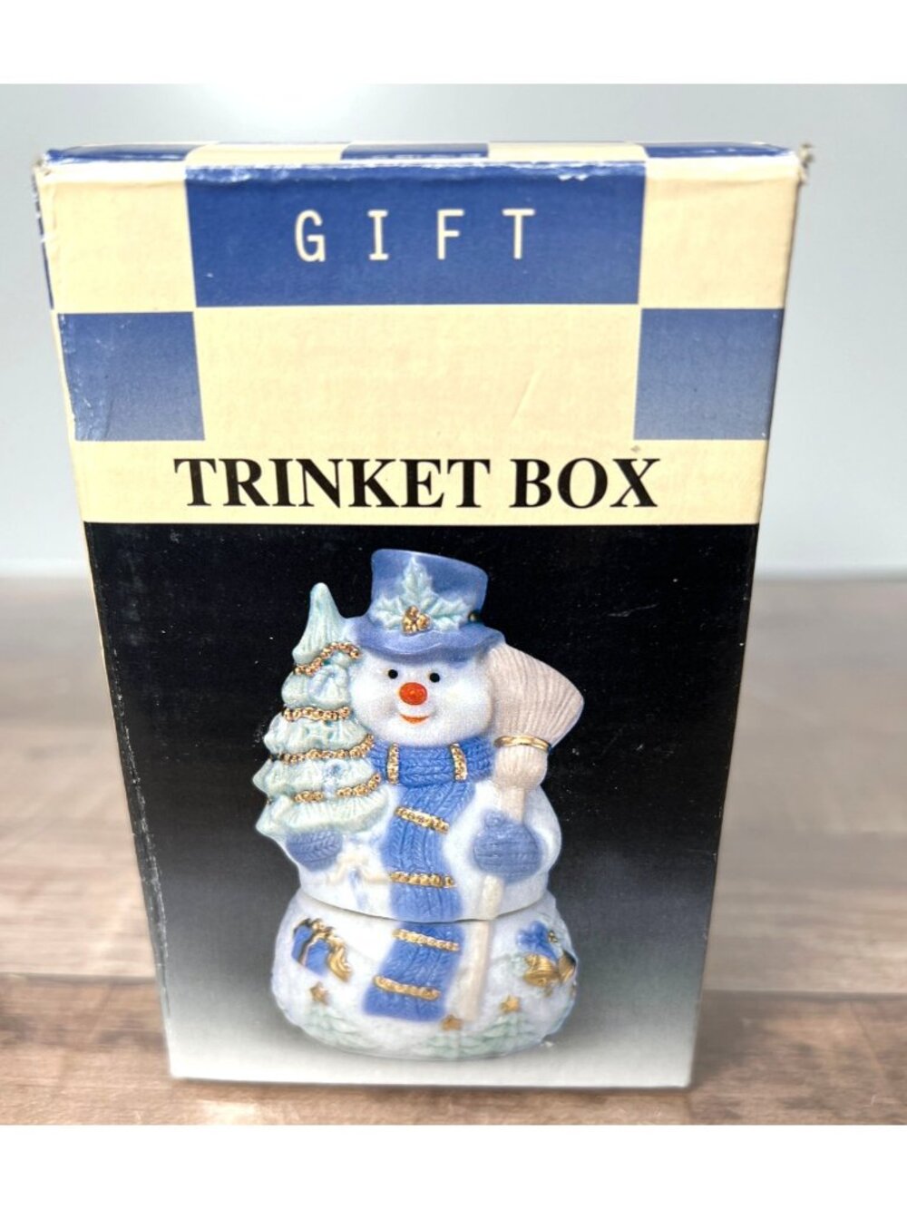 Ceramic Snowman Trinket Box With Gift Packaging